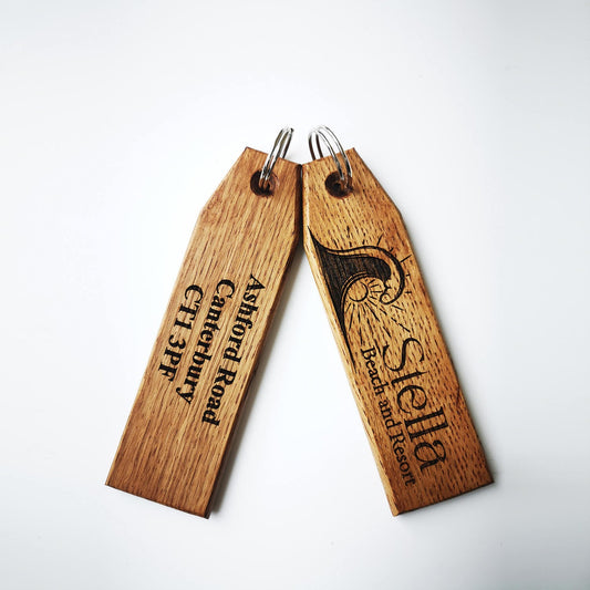 Wooden Key Tag with Logo